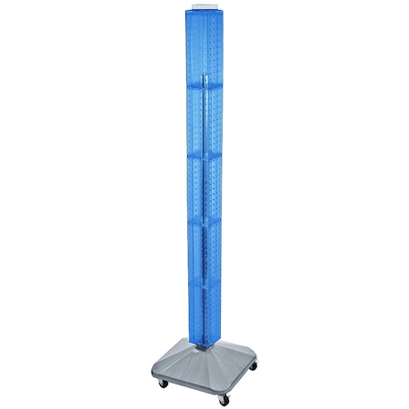 Azar Displays Four-Sided Pegboard Floor Revolving Display Panel Size: 4"W x 60"H 700226-BLU
